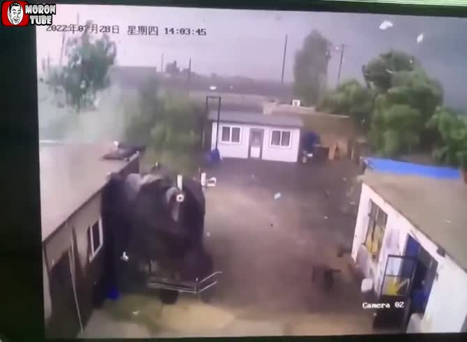 Video: A home being carried away by a storm
